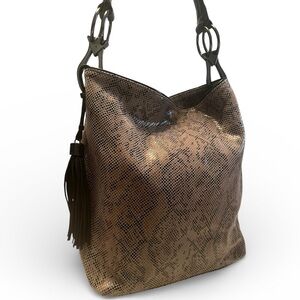 JPK Paris 75 Snake Embossed Cowhide Leather Shoulder Bag